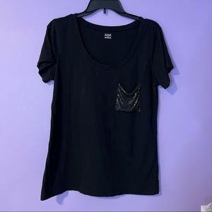 a.n.a Scoopneck Embellished Pocket Tee